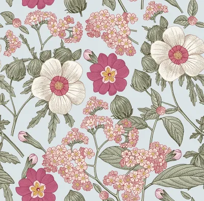 Produktbild von Vintage Blumen Tapete, Selbstklebend, 44 x 300 cm