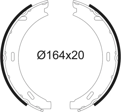 Produktbild von VALEO 562807 Handbremsbeläge passend für MERCEDES-BENZ C-Klasse Limousine (W203) Handbremse 164mm