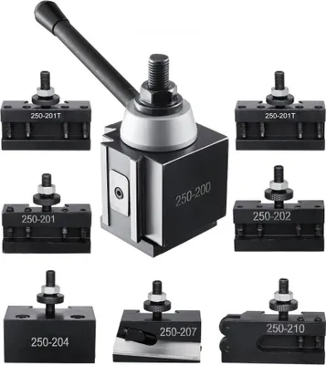 Immagine prodotto di Set di portautensili a cambio rapido da 8 pezzi - Portautensili in acciaio da 254-381 mm per torni - Alta qualità e durata - Ideale per gli amanti del fai da te e i professionisti