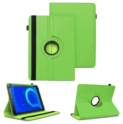 Produktbild von Tablet Tasche für Alcatel 3T 10 Hülle Schutzhülle Cover 360° Drehbar Schutz CaseFarben:Grün