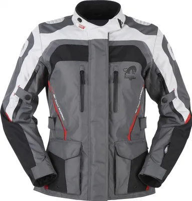Produktbild von Furygan Apalaches Damen Motorrad Textiljacke Farbe: Schwarz/Grau/Rot, Grösse: S