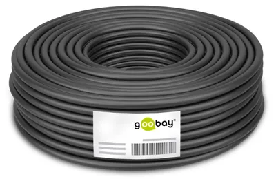 Produktbild von Goobay CAT 6 Outdoor Netzwerkkabel, U/UTP, Schwarz, CU, AWG 23/1 (solid), PE, UV-beständig
