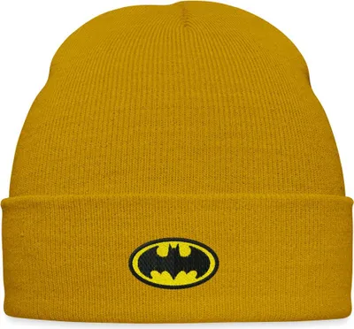 Produktbild von Spreadshirt DC Comics Batman Original Logo Stick Bestickte Wintermütze, One size, Senfgelb