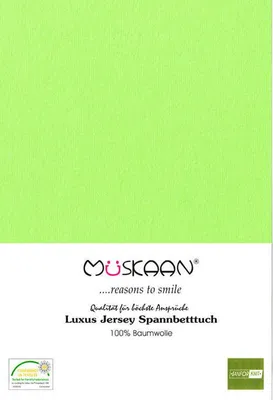 Produktbild von Jersey Spannbettlaken 140x200 - 160x200 cm Apfelgrün / Grün - 100% Baumwolle