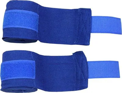 Produktbild von Boxbandagen Klettverschluss - Polsbandagen für Kampfsport - Halbe Elastizität - 250 cm oder 450 cm - Schwarz Blau