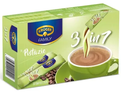 Produktbild von Krüger Family Typ Pistazie 3 in 1 Kaffeesticks 10er