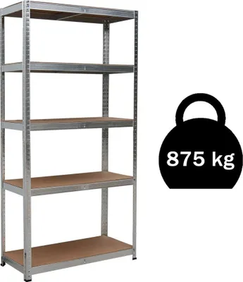 Zdjęcie produktu dla Regał magazynowy metalowy 2w1, 5 półek 180x90x40 cm