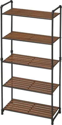 Produktbild von Hoppa! Lagerregal | 63,8 x 30 x 129,5 | Braun/Schwarz