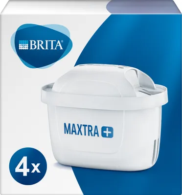 Obrázek produktu pro Filtrační patrony BRITA MAXTRA+ 4-pack - patrony pro všechny vodní filtry BRITA k redukci vodního kamene, chlóru a látek narušujících chuť vody z vodovodu