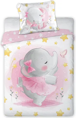 Produktbild von Kinderbettwäsche Elefant bedruckt Garnitur 100x135 cm + 40x60 cm - Hase
