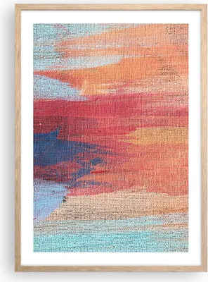 Produktbild von Gerahmtes Poster - Rahmen in heller Eiche - Die Farben Farben Abstraktion - 50x70 cm - Wand Bild - Wanddeko - Wandbilder - Kunstposter - Wandposter - Bilderrahmen - Bilder - P2NPA50x70-5069