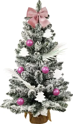 Produktbild von Geschmückter künstlicher Weihnachtsbaum ROSA VERLÄNGERUNG 60 cm mit LED-BELEUCHTUNG IM TOPF