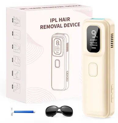 Produktbild von IPL Haarentfernungsgerät - Elektrischer Laser Epilierer - Dauerhafte Haarentfernung - 999900 Lichtimpulse - Bikini- & Achselbereich - Für Frauen - Beige