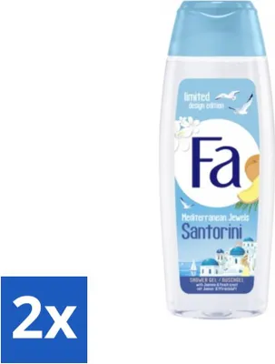 Produktbild von Fa - Duschgel - Mediterranean Jewels Santorini - Erfrischend & Feuchtigkeitsspendend - Beruhigend - 250 ml - Vorteilspack - 2 Stücke