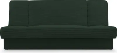 Produktbild von Cordsofa, Sofa mit Schlaffunktion und Bettkasten, Kippsofa Schlafsofa Clic-Clack Couch für Wohnzimmer Cordstoff Federkern Sofagarnitur Polstersofa - Cyprus new - Dunkelgrün - Poso 14 + Kronos 15