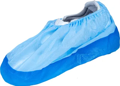 Produktbild von PP-Überziehschuhe hoch mit rutschhemmender Sohle Blau
