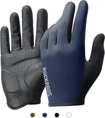 Immagine prodotto di Guanti da ciclismo ROCKBROS Road-to-Sky con funzionalità touchscreen, a dita intere, traspiranti e antiscivolo, primavera/estate, da donna e da uomo, blu, taglia L