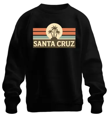 Produktbild von Santa Cruz Palmen Retro Sonnenuntergang Surfer Kalifornien Sweatshirt Pullover, Schwarz, S