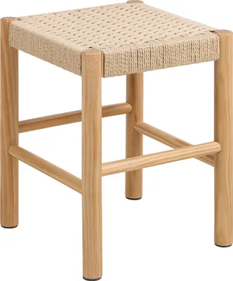 Image de Alvin pouf bois blanc.