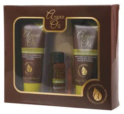 Obrázok produktu pre Darčeková sada Xpel Argan Oil: šampón 100 ml + kondicionér 100 ml + sérum na vlasy 30 ml