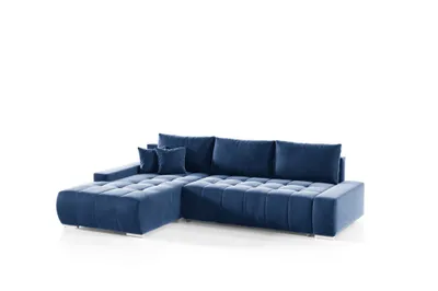 Produktbild von Ecksofa Sofa mit Schlaffunktion VOGAR Stoff Monolith Blau Ottomane Links