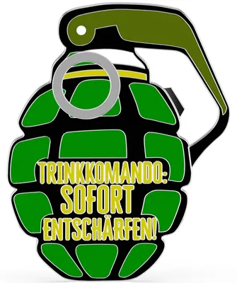 Produktbild von LANOLU Flaschenöffner TRINKGRANATE – Geschenke für Soldaten, Bundeswehr Geschenke, Kühlschrankmagnet Bier