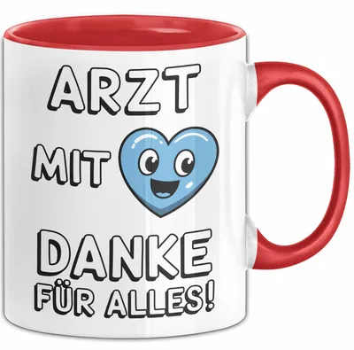 Immagine prodotto di Tazza per medico - Idea regalo divertente con scritta "Grazie di tutto" (rossa)