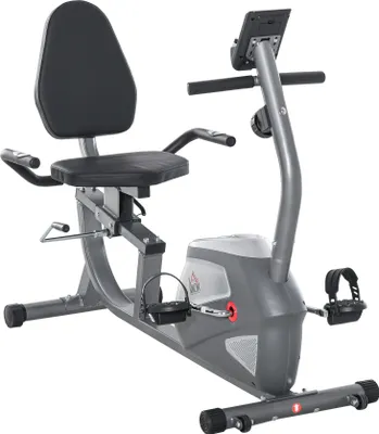 Produktbild von HOMCOM poziomy rower treningowy z wyświetlaczem LCD 8 poziomów regulowanego oporu magnetycznego poziomy rower treningowy waga użytkownika do 110 kg do domowej siłowni metal ABS 136 x 62,5 x 98 cm