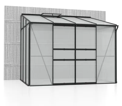 Produktbild von Vitavia Anlehn-Gewächshaus "Osiris 5200" schwarz 5,2 m² 6 mm HKP