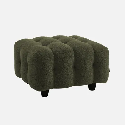 Produktbild von sweeek - Sitzhocker Fußhocker mit strukturiertem Bouclébezug für 3-Sitzer Sofa Leon  - Khaki