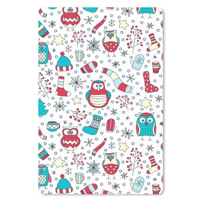 Produktbild von MuchoWow® Mauspad Mousepad Schnittmuster - Eule - Weihnachten 18x27 cm - Mousepads - Maus Mat - Pad - Mausunterlage