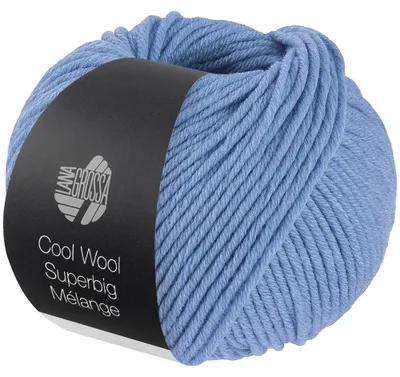 Produktbild von Lana Grossa COOL WOOL Superbig Mélange 50 g extravoluminöse Wolle 80 m Farbe 224 - Himmelblau meliert