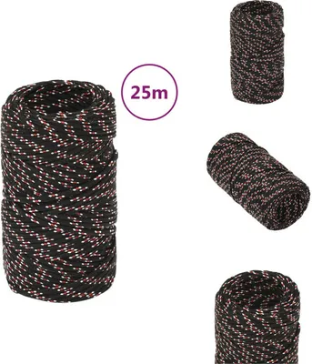 Produktbild von vidaXL Bootsseil Schwarz 2 mm 25 m Polypropylen -  Seile