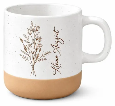 Obrázok produktu pre Šálka na kávu s kvetinovým vzorom a nápisom, 9 x 9 cm, keramika