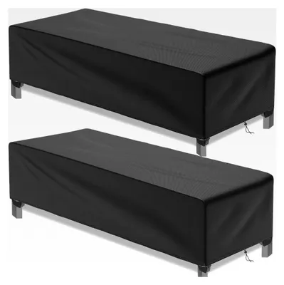 Produktbild von 2 Stück Abdeckung für Gartenliegen mit verstellbarem Kordelzug, wasserdicht, UV-beständig, reißfest, Schwerlast 500D Oxford, Schutzhülle für Gartenliege 200 x 68 x 30 cm