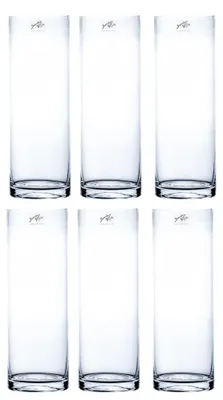 Produktbild von 6er Set Glasvasen Dekogläser CYLI COLD CUT Zylinder H. 30cm D. 10cm Sandra Rich