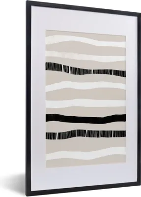 Produktbild von MuchoWow® Gerahmtes Poster Linie - Pastell - Minimalismus - Muster 40x60 cm - Poster mit Schwarzem Bilderrahmen Wandposter Rahmen Foto Bilder - Poster in Rahmen