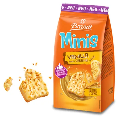 Immagine prodotto di Brandt Minis Vanilla Meets Caramel Style delizia croccante 85g