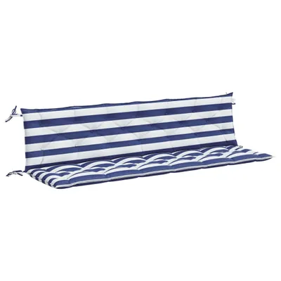 Zdjęcie produktu dla vidaXL Poduszki na ławkę ogrodową 2 szt. Niebiesko-biały materiał w paski 200x50x7cm
