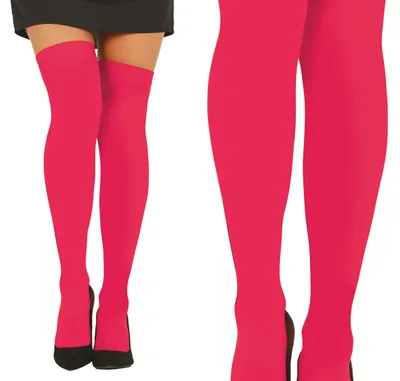 Produktbild von Dämonische Karneval Fantasy Strümpfe Rot Kostüm Socks Accessoire Elegante Beinmode Abenteuergestaltung Festliche Beinbekleidung Faschingsoutfit, Farbe: Pink