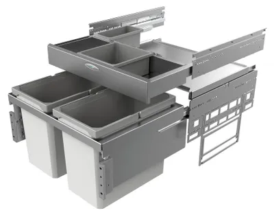 Zdjęcie produktu dla Naber Cox® Base 360 S/600-2 z cokołem, pojemnik na odpady do szuflad przednich, jasnoszary