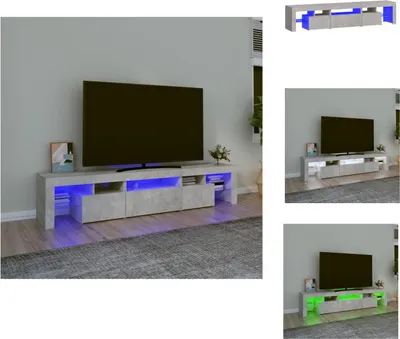 Produktbild von vidaXL TV-Schrank mit LED-Leuchten Betongrau 200x36,5x40 cm -  TV-Möbel