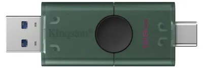 Produktbild von Kingston Technology DataTraveler DuoG2, 128 GB, USB Type-A / USB Type-C, 3.2 Gen 1 (3.1 Gen 1), Kappe, 10 g, Schwarz, Grün