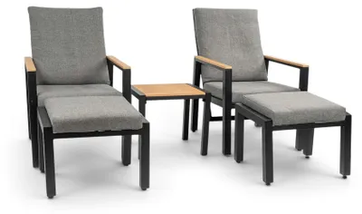 Produktbild von Duo Lounge-Set Coda | Aluminium | Charcoal | Lesli Living | 2er Set