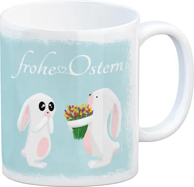 Produktbild von Frohe Ostern Kaffeebecher mit süßen Häschen