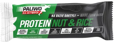 BATON PROTEINOWY ORZECHOWY Z BIAŁKIEM RYŻOWYM 50 g - PALIWO DLA AKTYWNYCH