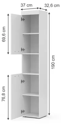 Image de Meuble salle de bain Vicco Luna Blanc 37x190cm, Model 38762