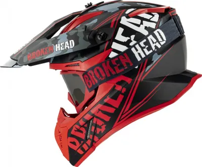 Produktbild von Broken Head Crosshelm Squadron Rebelution V3 Rot + MX-2 Brille : L (58 cm) Größe: L (58 cm)