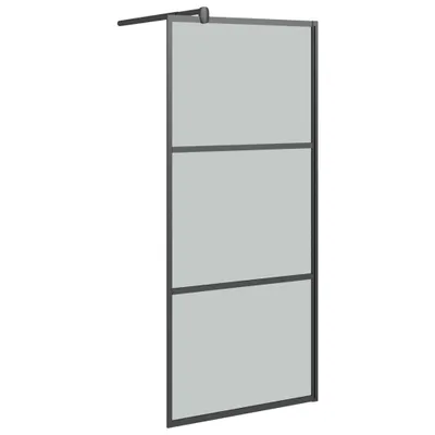Produktbild von vidaXL Duschwand für Walk-In Dusche 90x195 cm Dunkel ESG Glas Schwarz
