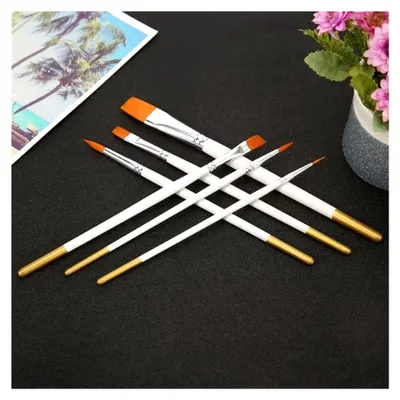 Produktbild von Set mit 6 Nylonhaar-Farbzeichnungsbürsten für Aquarell-, Öl- und Acrylmalerei